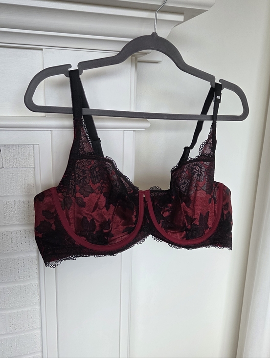 Torrid Curve Other - New Torrid Curve Unlined Balconette Red With Black Lace Overlay 44B